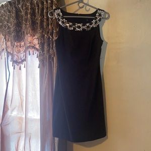 Black Dress with embellishments along neckline
